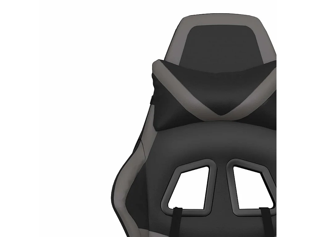 Chaise de jeu de massage avec repose-pied Noir&Gris Similicuir
