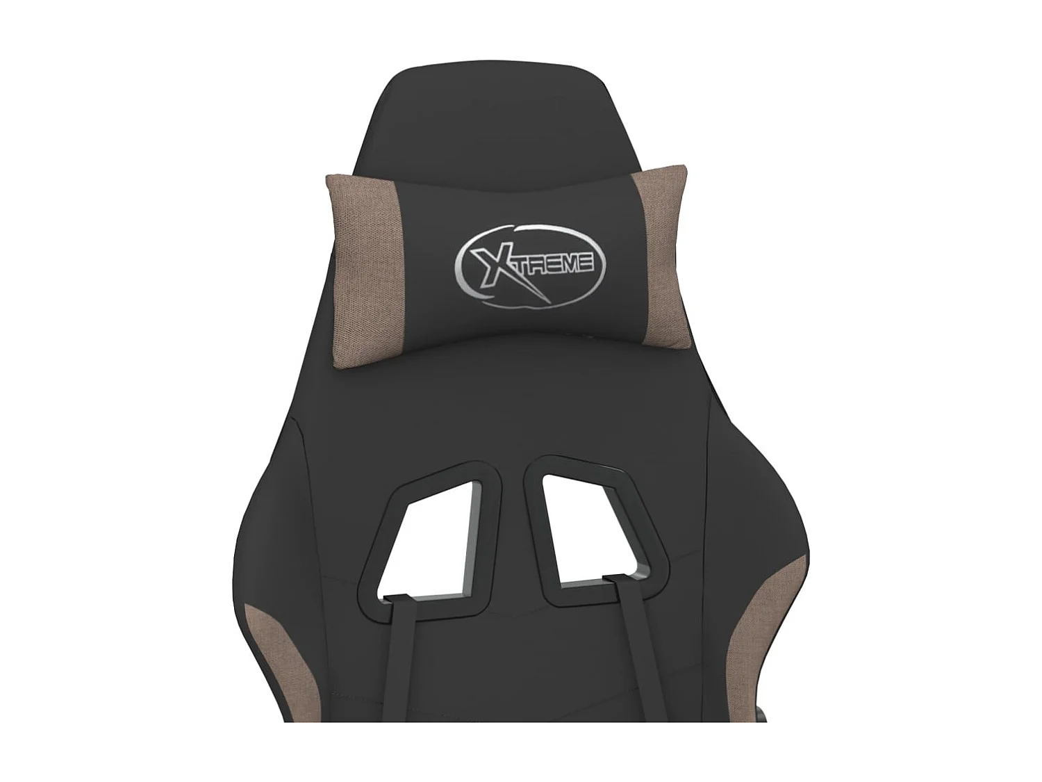 Gaming-Stuhl mit Fußstütze Schwarz und Taupe Stoff