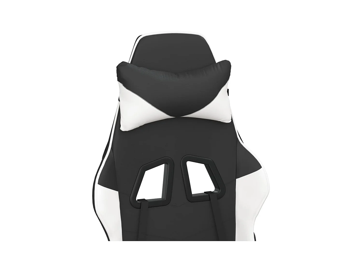 Sedia Gaming Massaggiante Poggiapiedi Nero e Bianco Similpelle