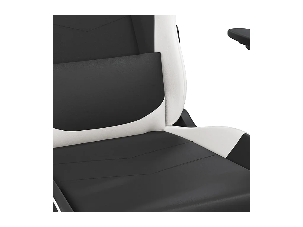 Sedia Gaming Massaggiante Poggiapiedi Nero e Bianco Similpelle