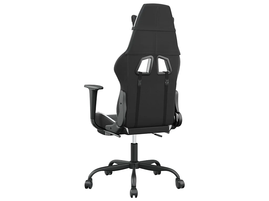Chaise de jeu de massage avec repose-pied Noir&Blanc Similicuir