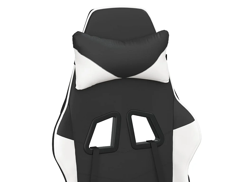 Chaise de jeu de massage avec repose-pied Noir&Blanc Similicuir