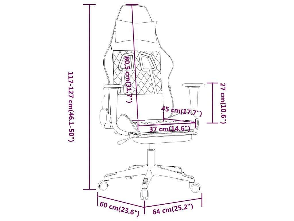 Sedia da Gaming con Poggiapiedi Nero e Rosso Vino in Similpelle