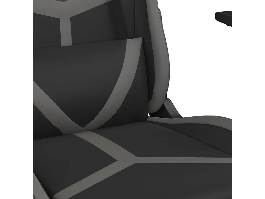 Chaise de jeu avec repose-pied Noir et gris Similicuir