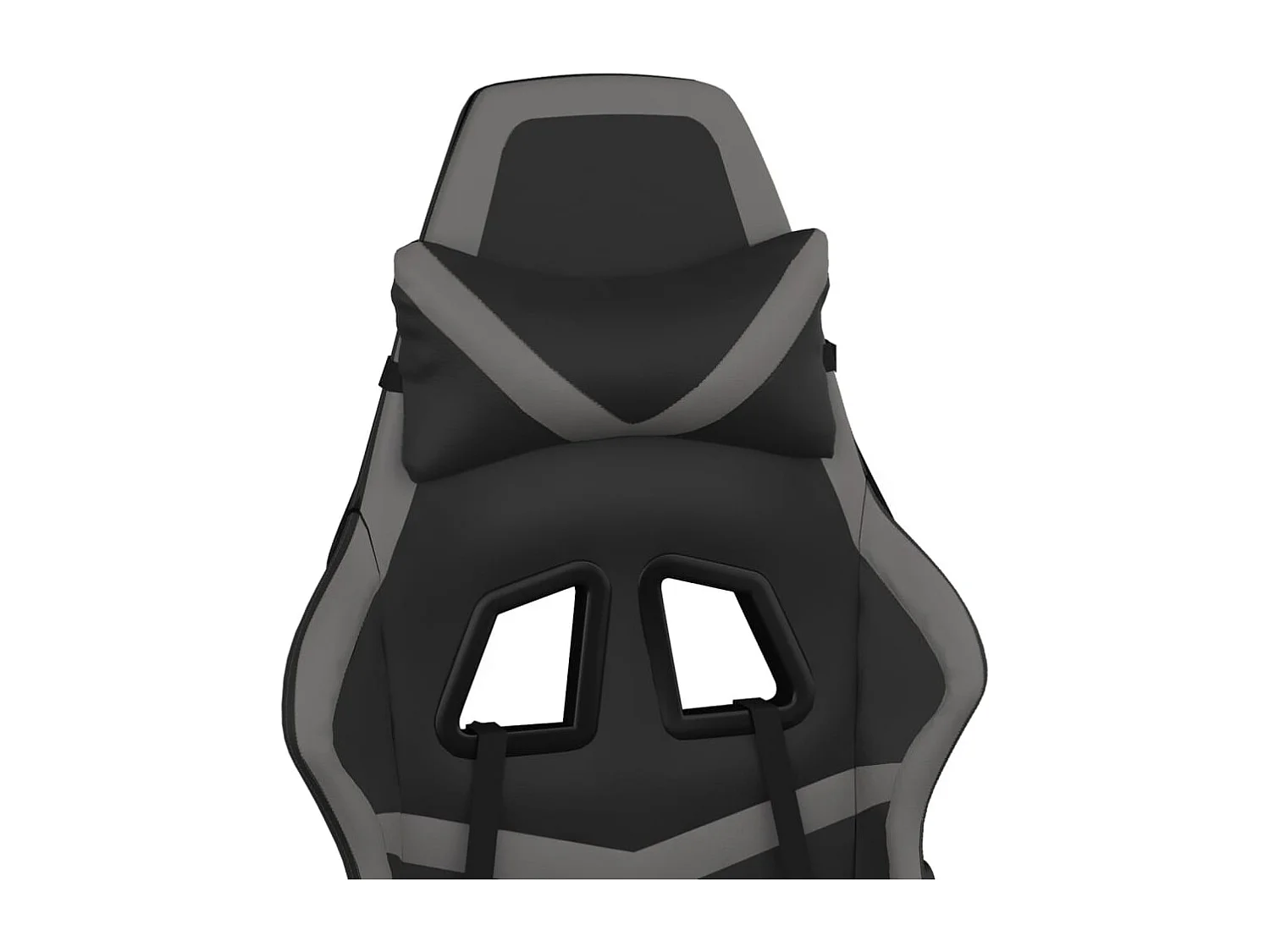 Chaise de jeu avec repose-pied Noir et gris Similicuir