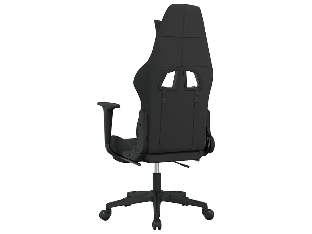 Gaming-Stuhl mit Fußstütze Schwarz und Taupe Stoff