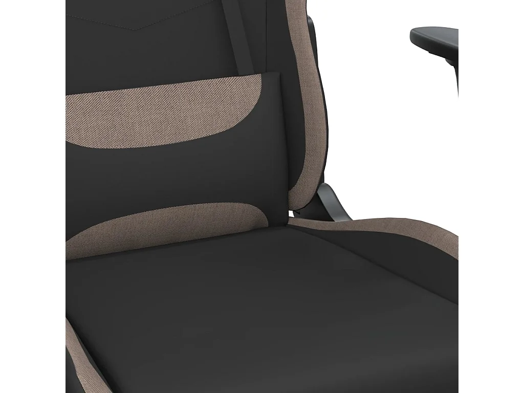 Gaming-Stuhl mit Fußstütze Schwarz und Taupe Stoff