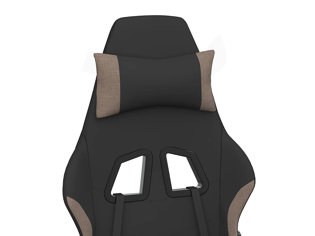 Gaming-Stuhl mit Fußstütze Schwarz und Taupe Stoff