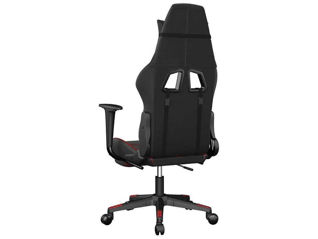 Gaming-Stuhl mit Fußstütze Schwarz und Weinrot Kunstleder