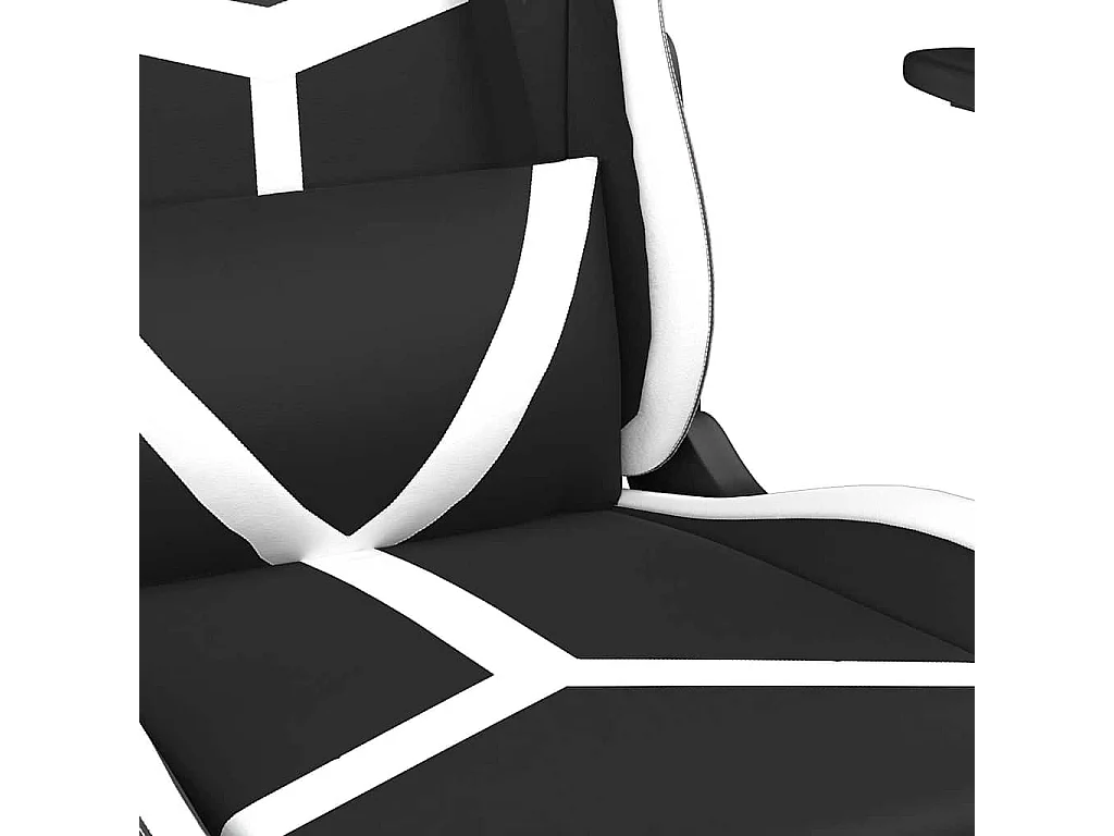Chaise de jeu avec repose-pied Noir et blanc Similicuir