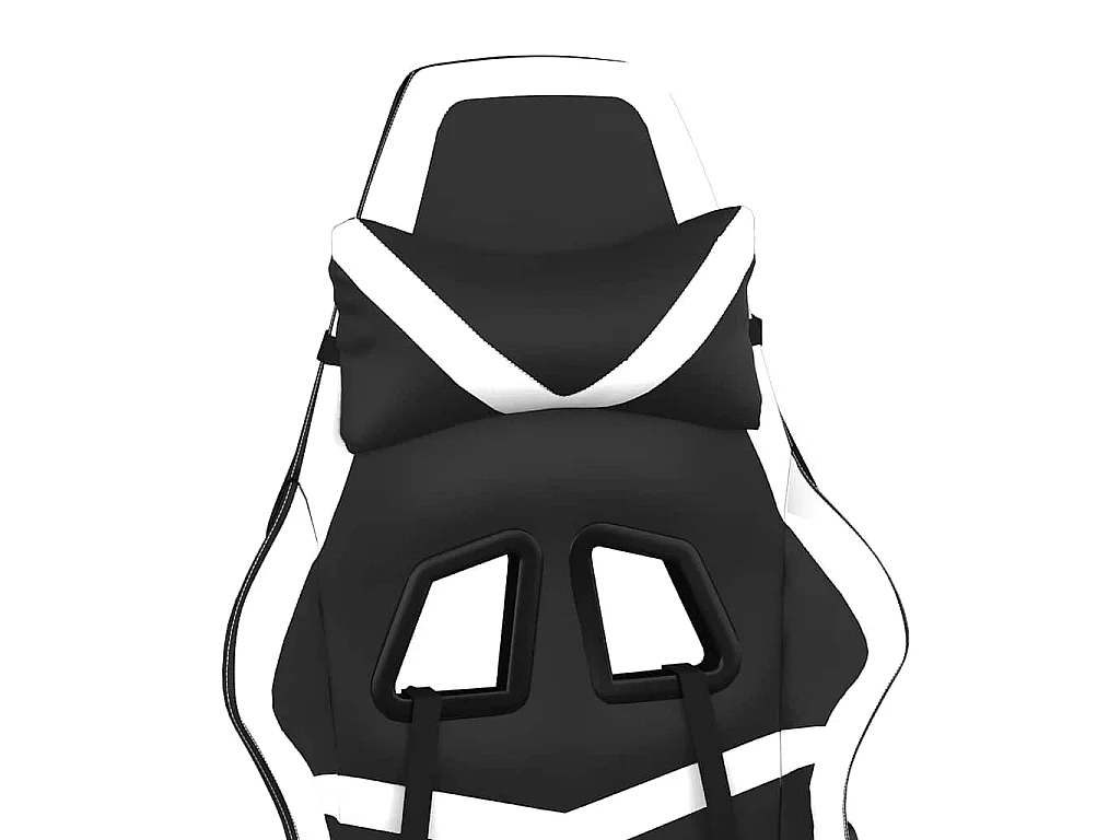 Chaise de jeu avec repose-pied Noir et blanc Similicuir