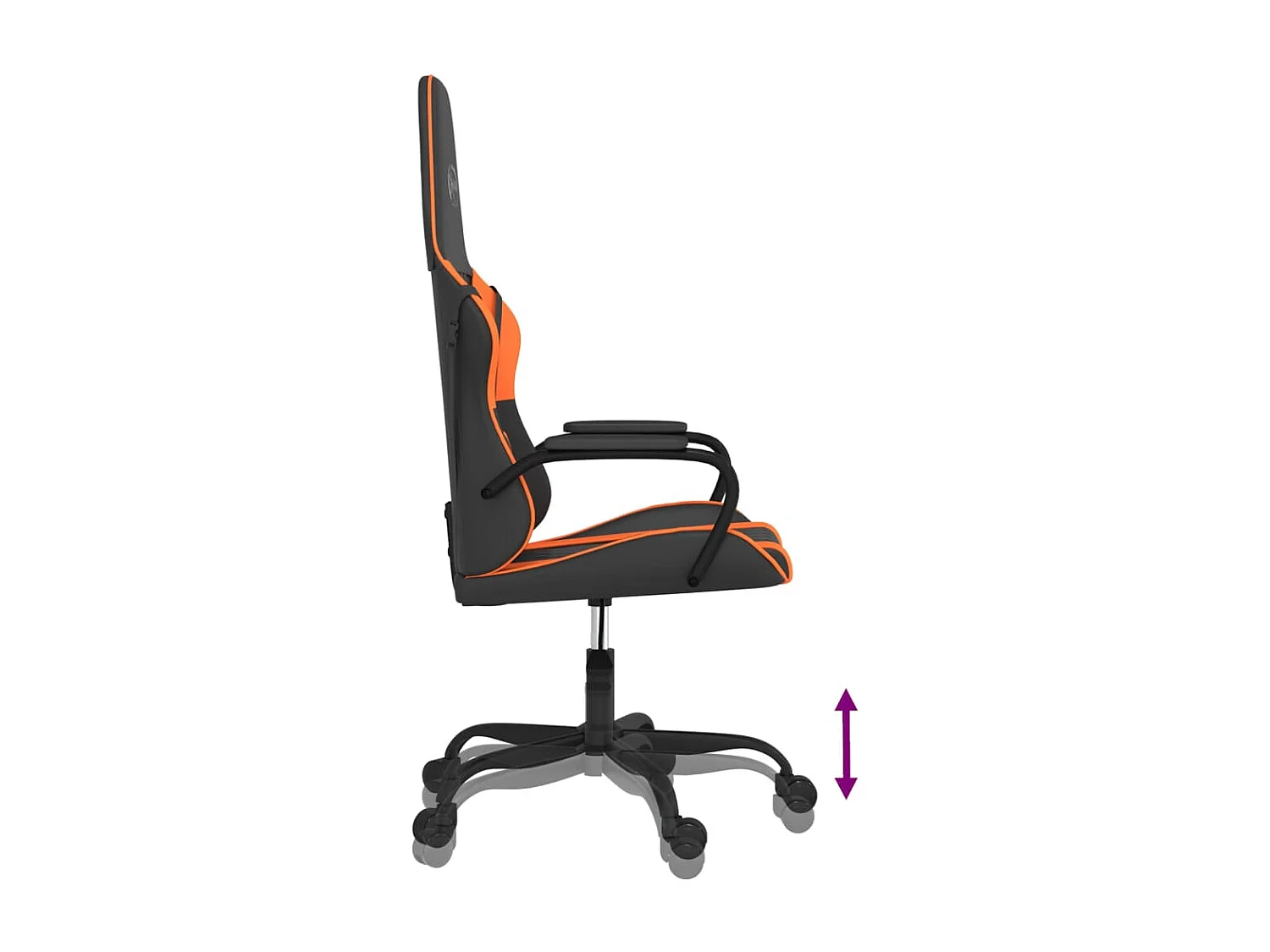 Silla gaming de masaje cuero sintético negro y naranja