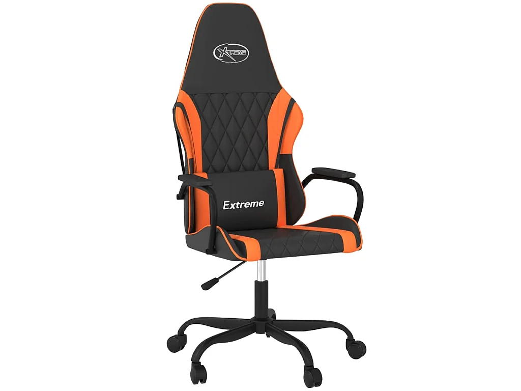 Sedia da Gaming Massaggiante Nero e Arancione in Similpelle