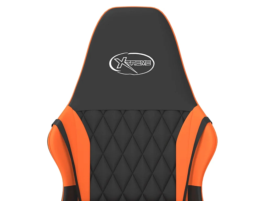 Sedia da Gaming Massaggiante Nero e Arancione in Similpelle