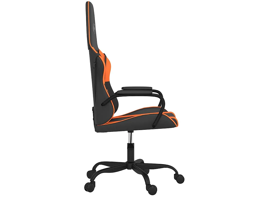 Silla gaming de masaje cuero sintético negro y naranja