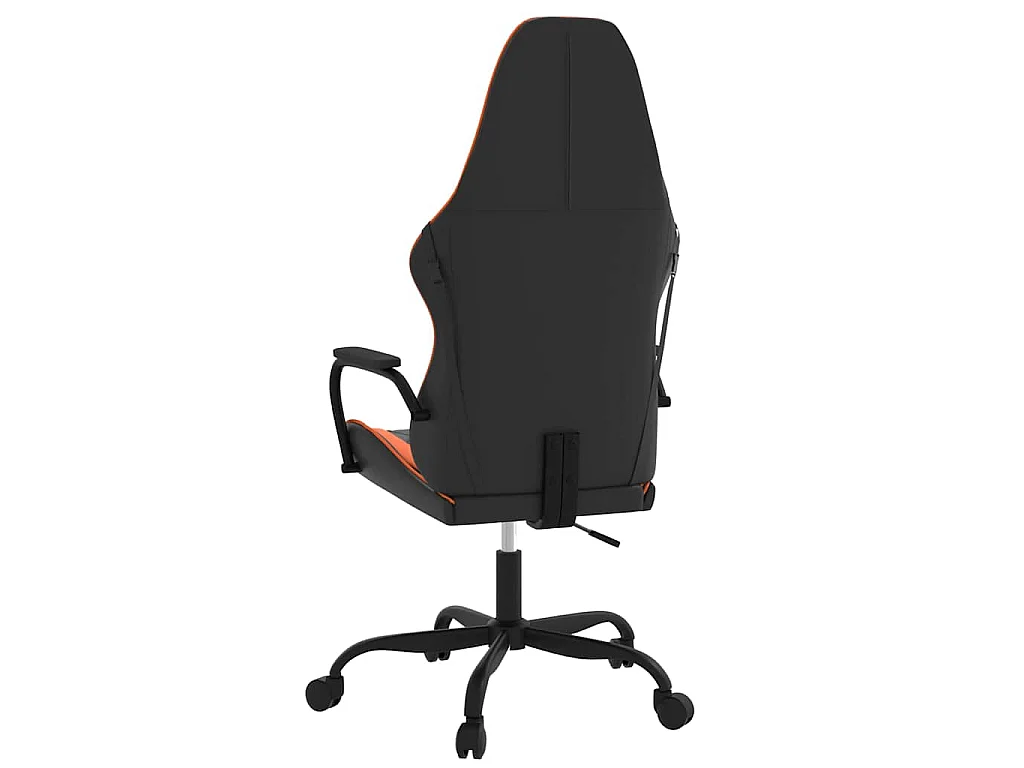 Silla gaming de masaje cuero sintético negro y naranja