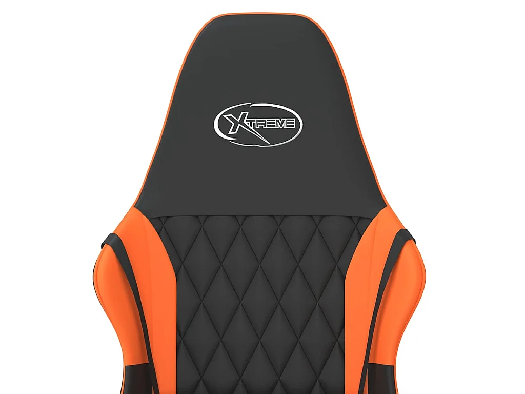 Silla gaming de masaje cuero sintético negro y naranja