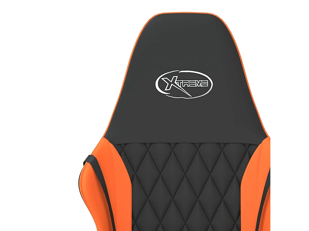 Silla gaming de masaje cuero sintético negro y naranja