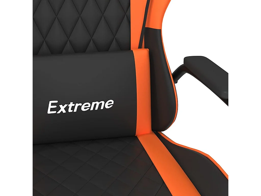 Gaming-Stuhl mit Massagefunktion Schwarz und Orange Kunstleder