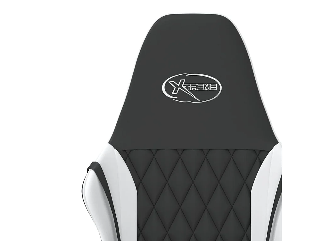 Sedia da Gaming Massaggiante Nera e Bianca in Similpelle