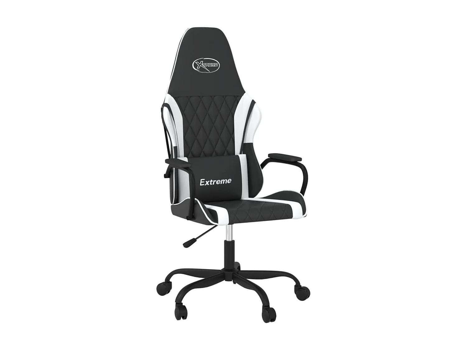 Sedia da Gaming Massaggiante Nera e Bianca in Similpelle