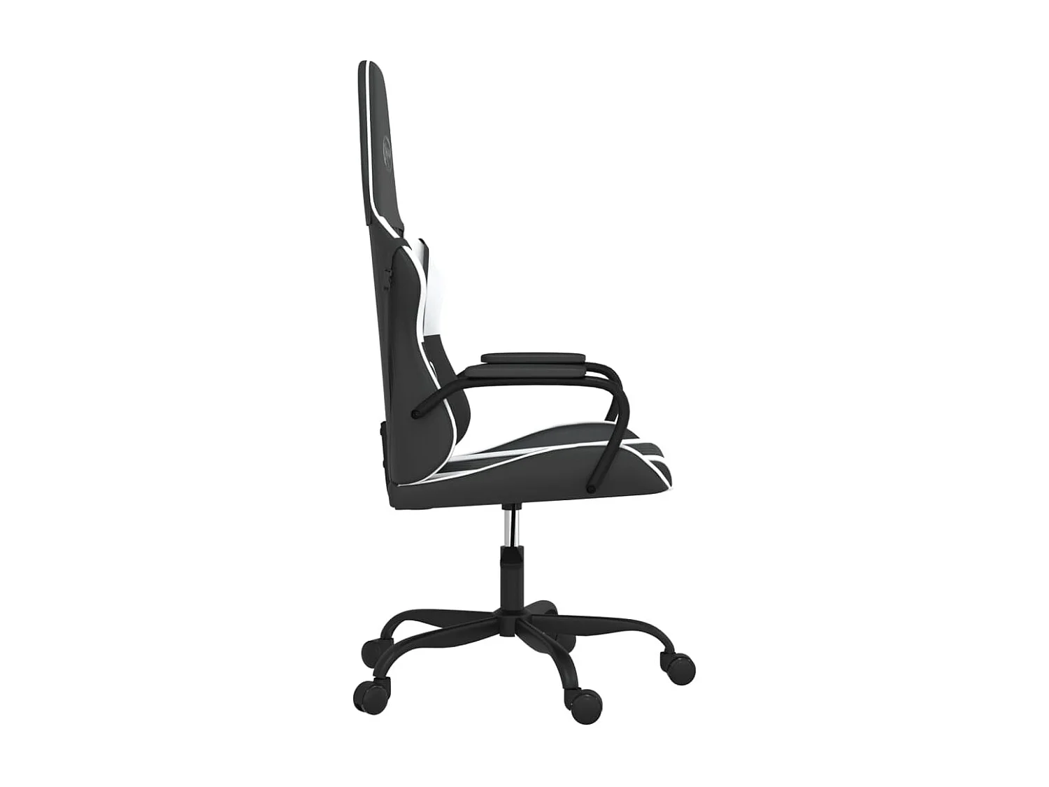 Sedia da Gaming Massaggiante Nera e Bianca in Similpelle