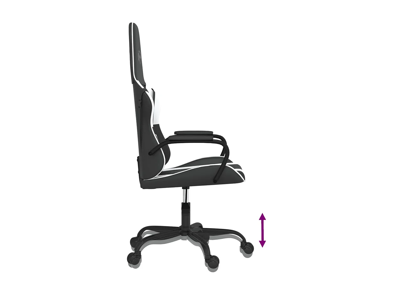 Sedia da Gaming Massaggiante Nera e Bianca in Similpelle
