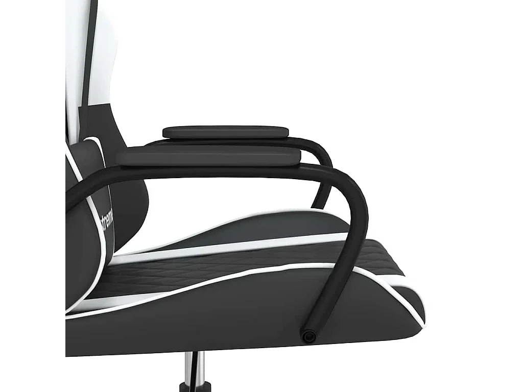 Sedia da Gaming Massaggiante Nera e Bianca in Similpelle