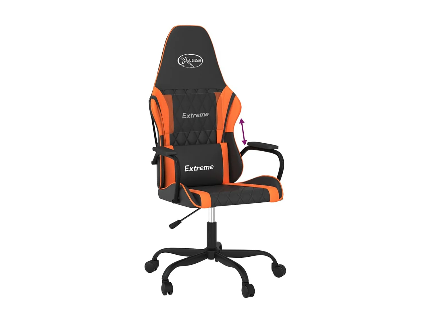 Silla gaming cuero sintético negro y naranja