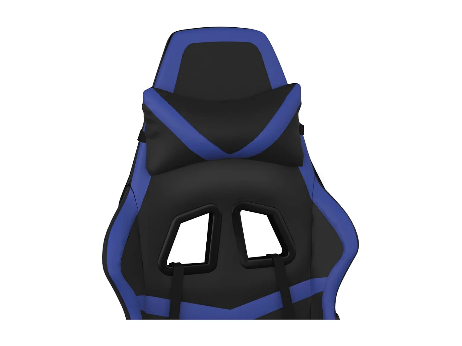 Chaise de jeu avec repose-pied Noir et bleu Similicuir