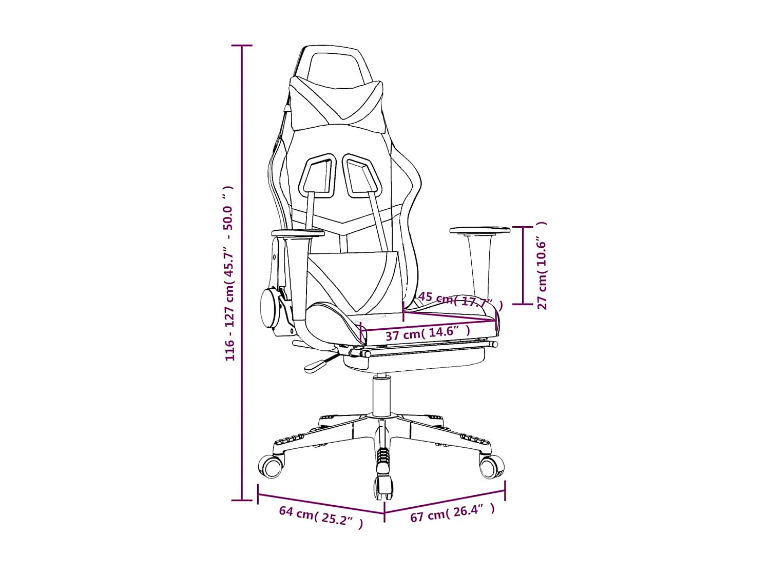 Gaming-Stuhl mit Massage & Fußstütze Schwarz & Blau Kunstleder
