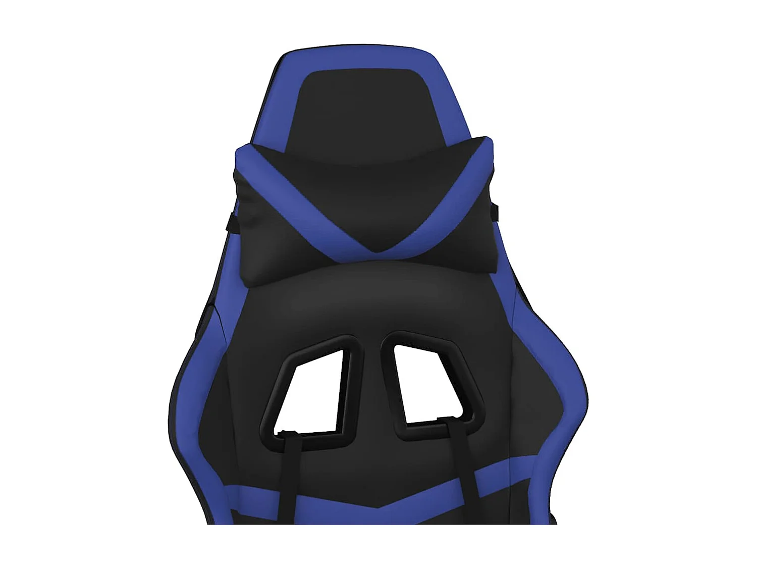 Chaise de jeu de massage et repose-pied Noir et bleu Similicuir