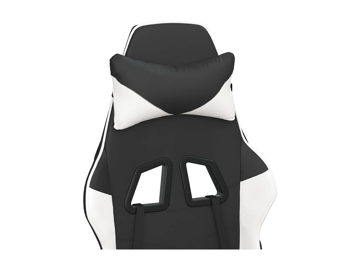 Chaise de jeu avec repose-pied Noir et blanc Similicuir