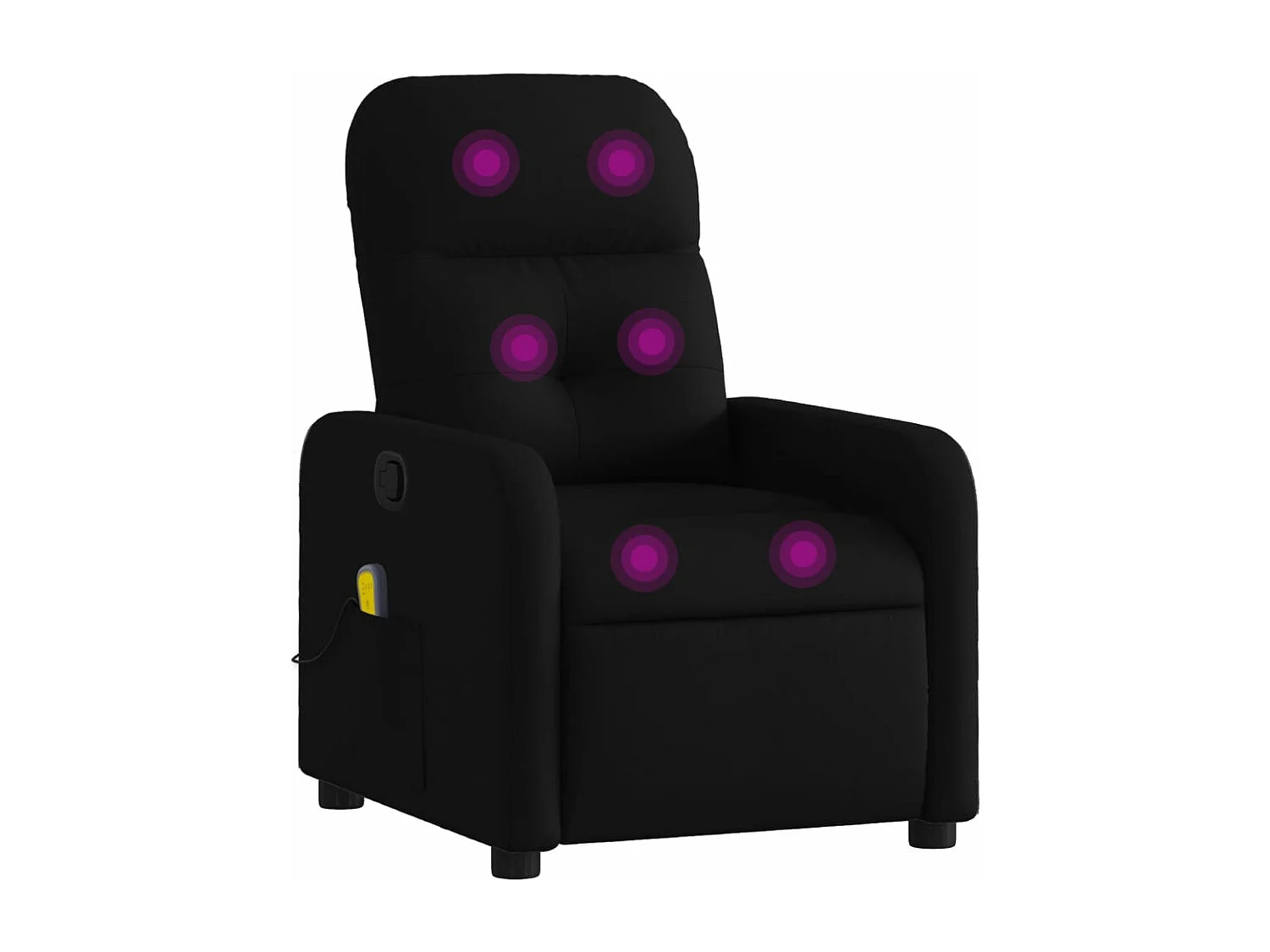 Sillón reclinable de masaje de tela negro