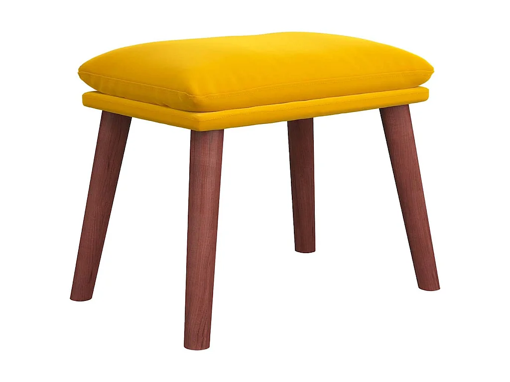 Chaise de relaxation avec repose-pied Jaune moutarde Velours