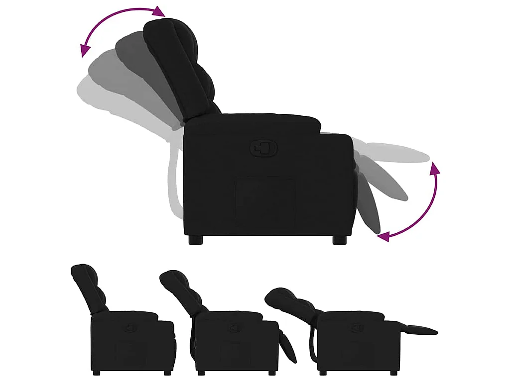 Fauteuil inclinable Noir Tissu