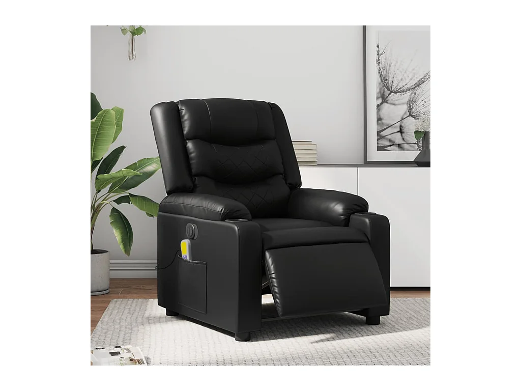 Massagesessel Elektrisch Schwarz Kunstleder