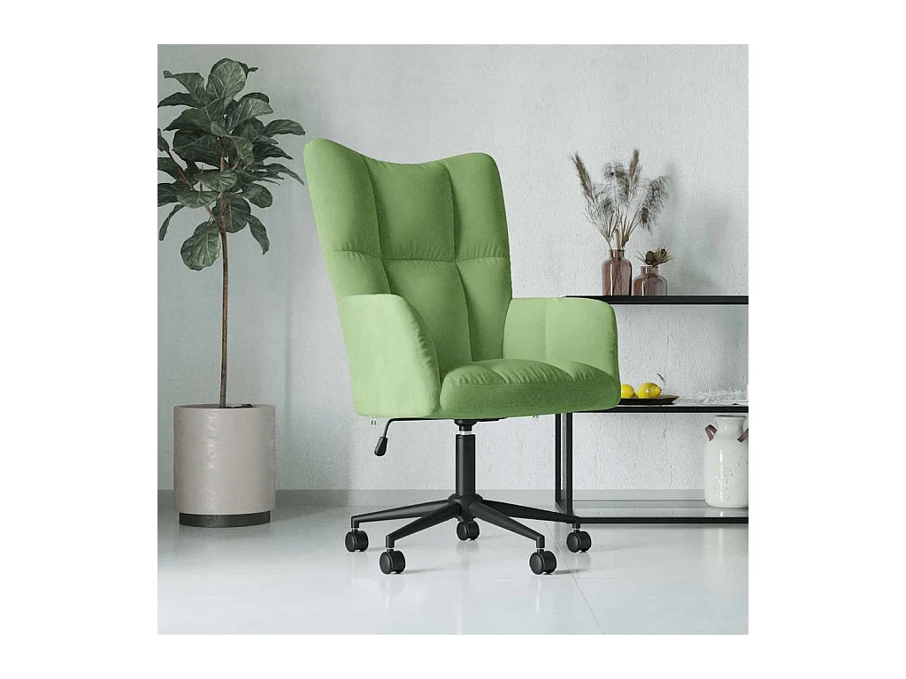 Chaise de relaxation Vert clair Velours