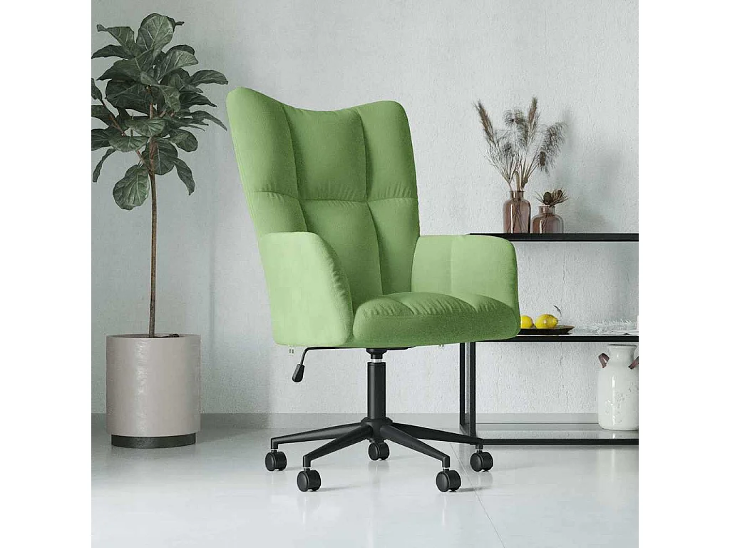 Sedia Relax Verde Chiaro in Velluto