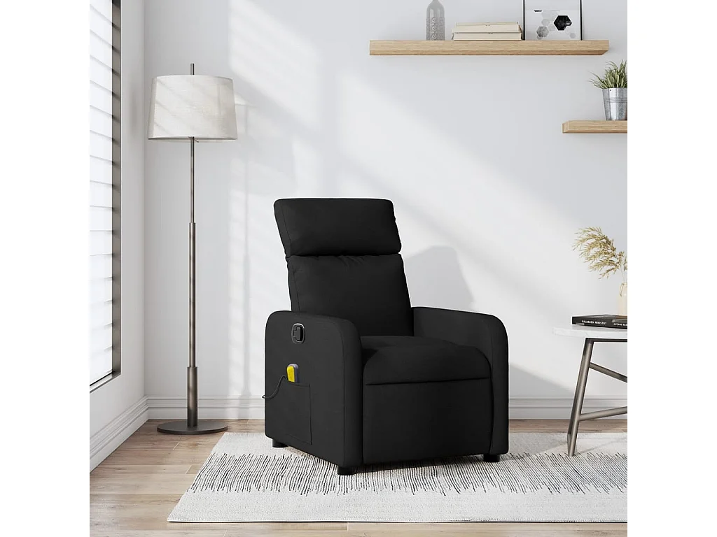 Fauteuil de massage inclinable Noir Tissu