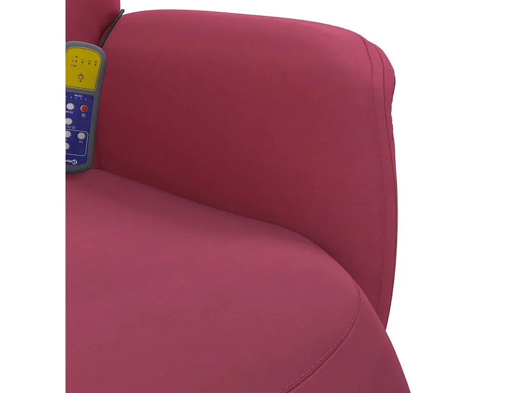 Fauteuil de massage inclinable avec repose-pied rouge bordeaux