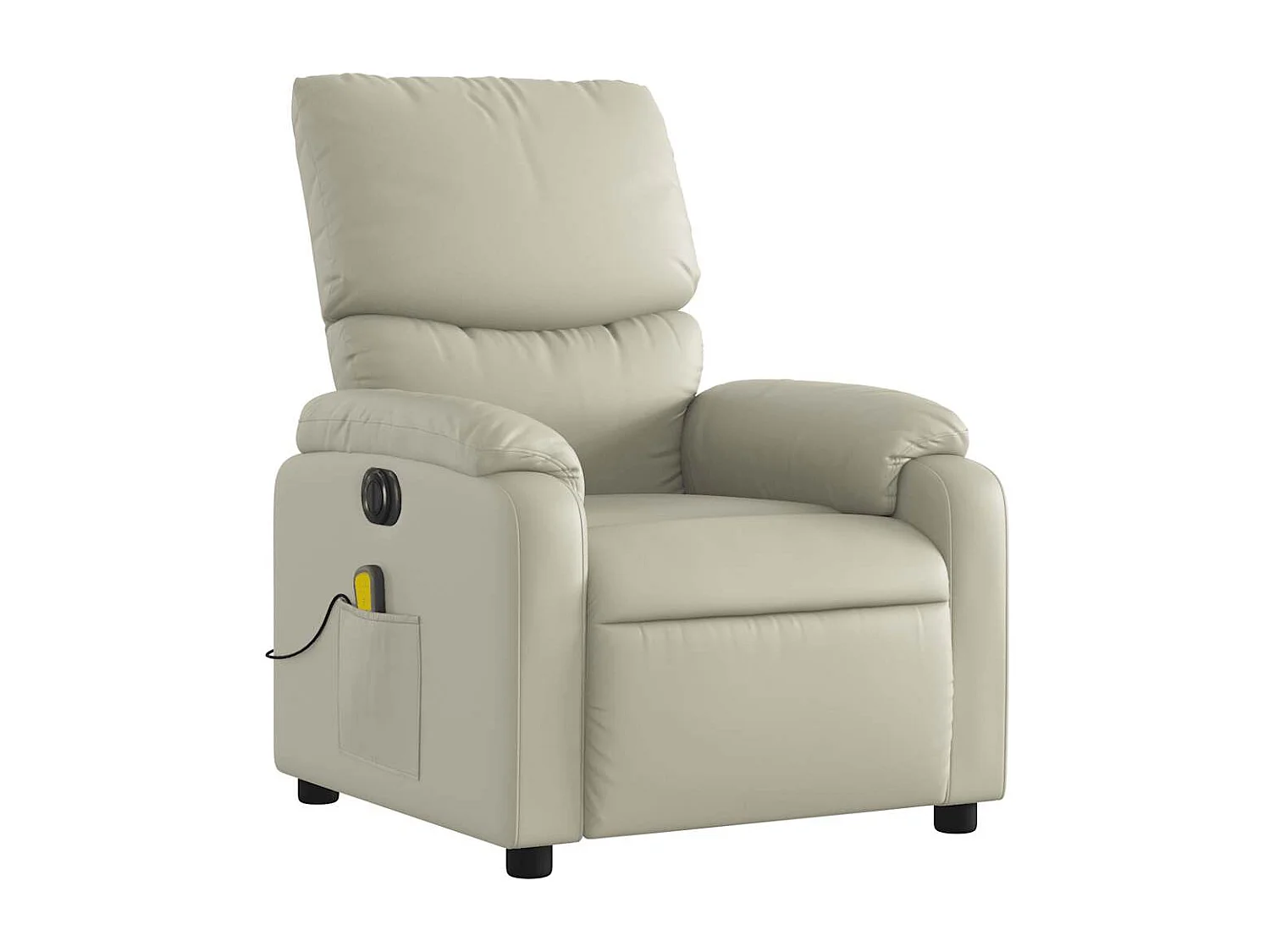 Fauteuil de massage inclinable électrique crème similicuir