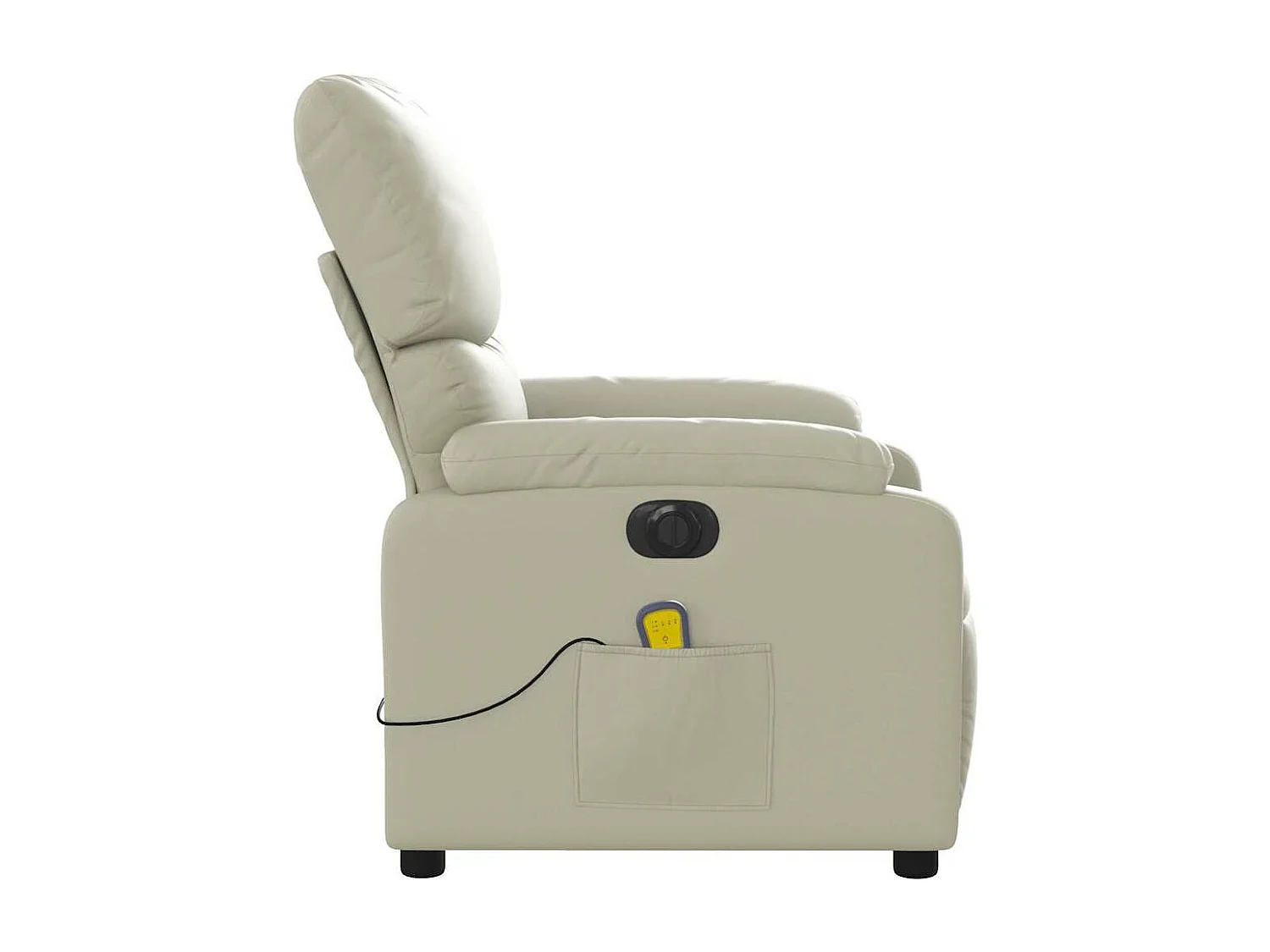 Fauteuil de massage inclinable électrique crème similicuir