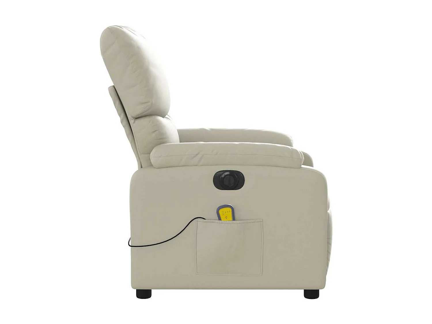 Poltrona Massaggiante Elettrica Reclinabile Crema Similpelle