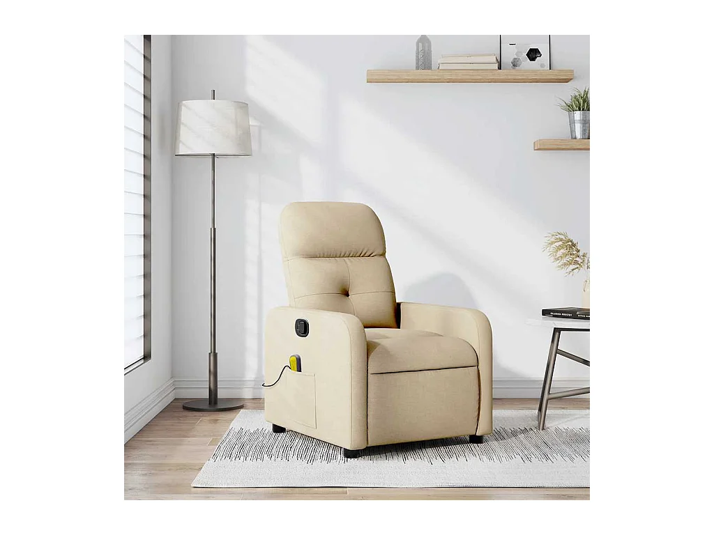 Massagesessel Creme Stoff