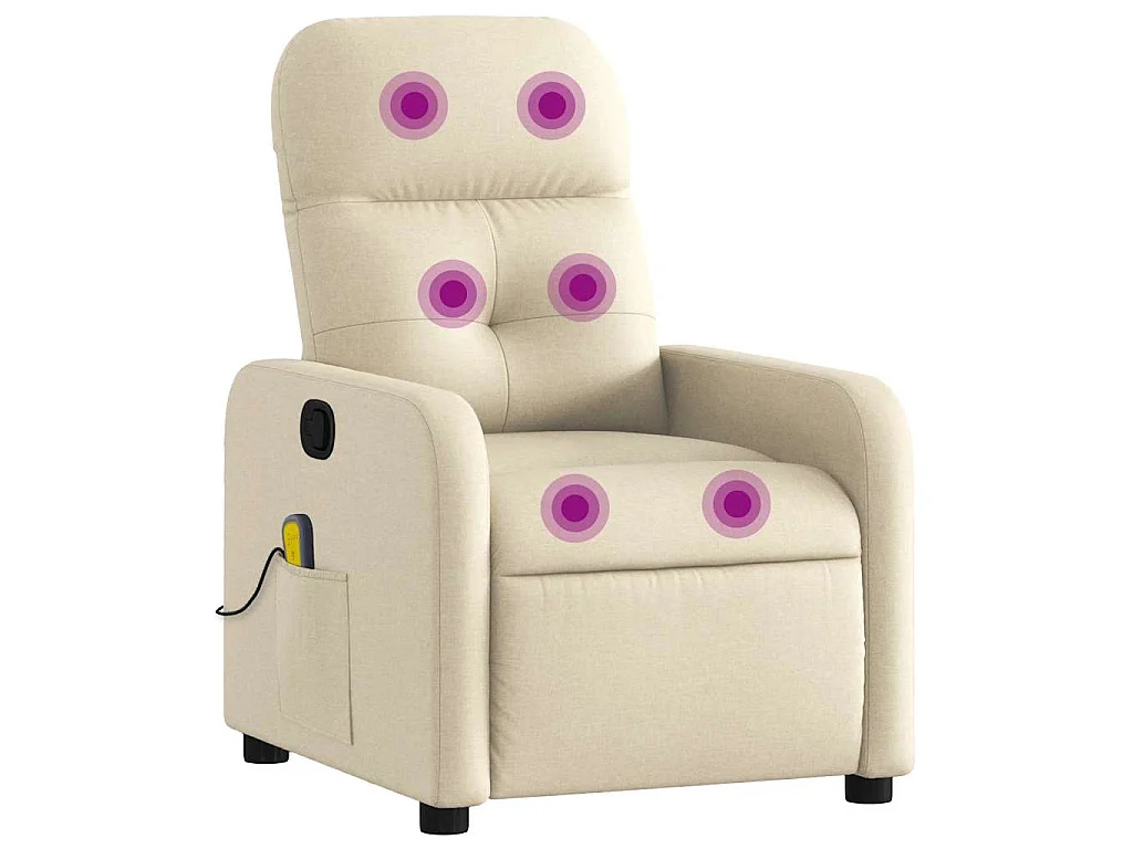 Massagesessel Creme Stoff