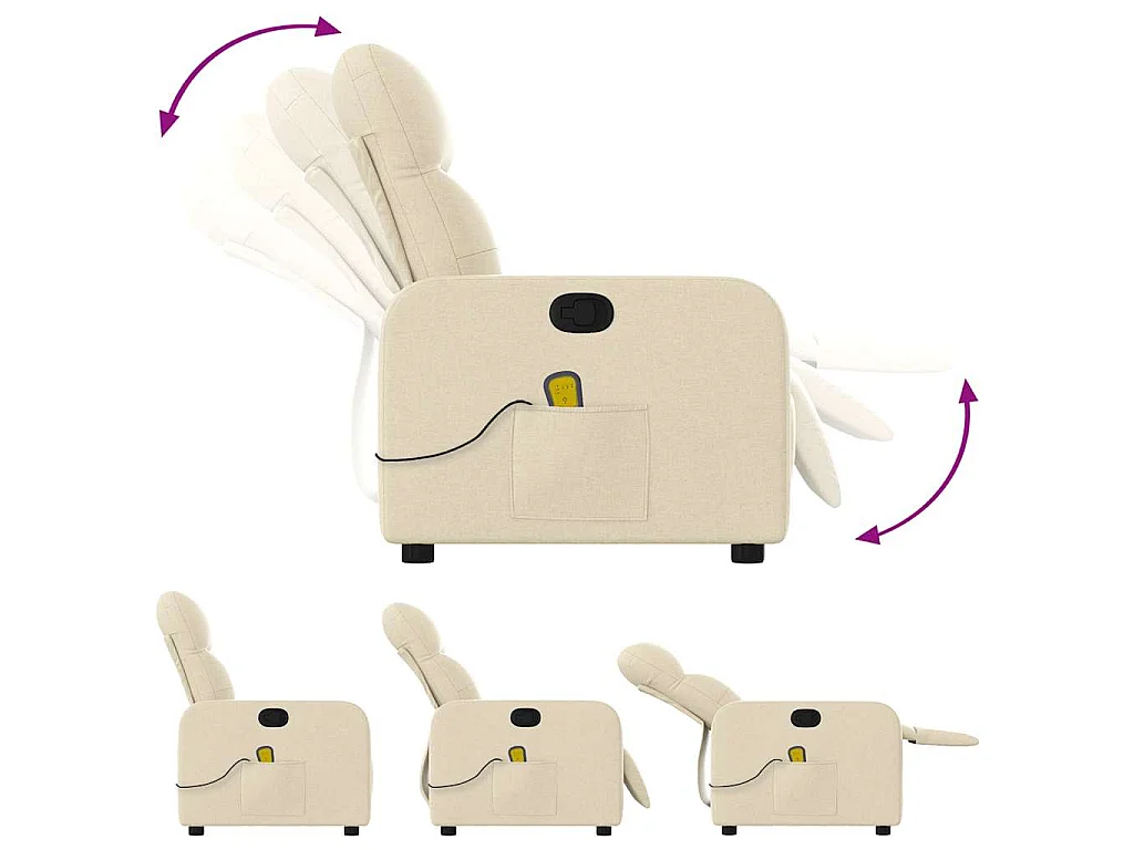 Massagesessel Creme Stoff