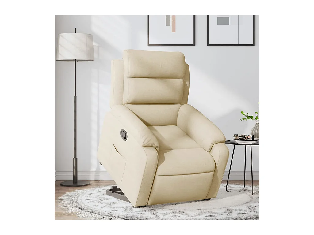 Relaxsessel mit Aufstehhilfe Creme Stoff