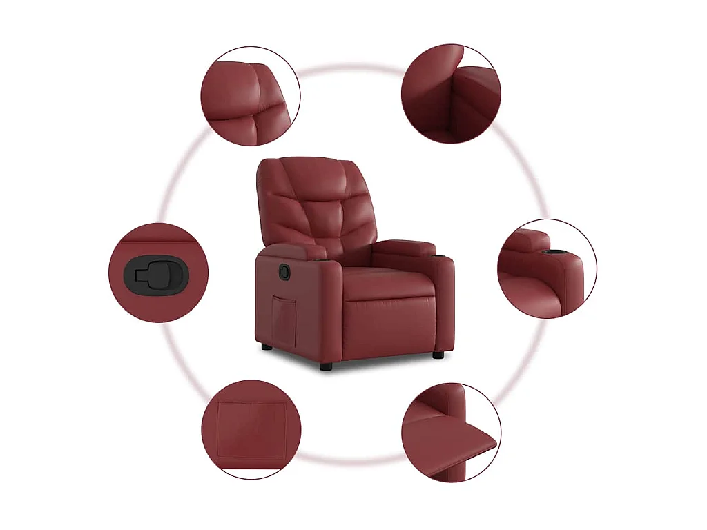 Fauteuil inclinable Rouge bordeaux Similicuir