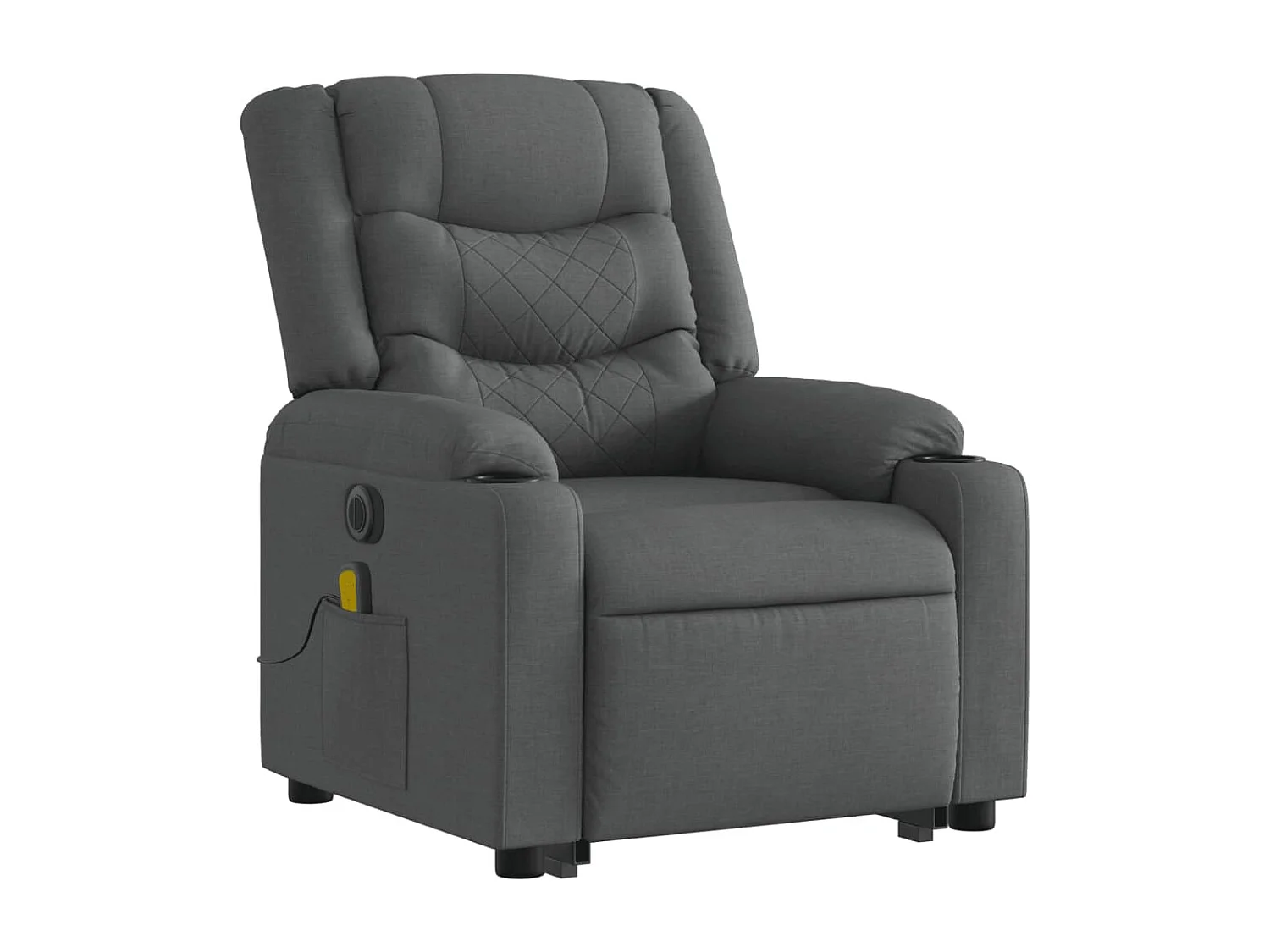Fauteuil inclinable de massage électrique Gris foncé Tissu
